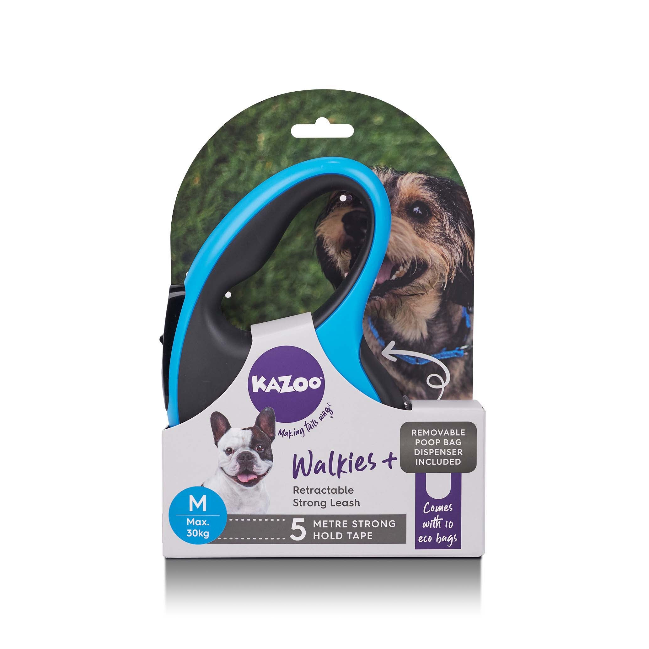 Retractable dog lead with poop 2024 bag holder