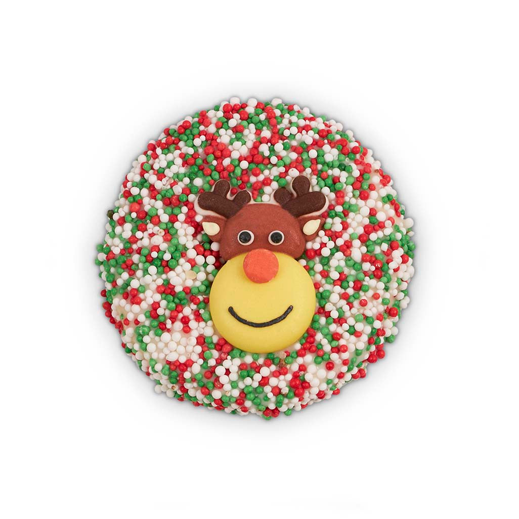 Christmas Reindeer Cookie with Sprinkles