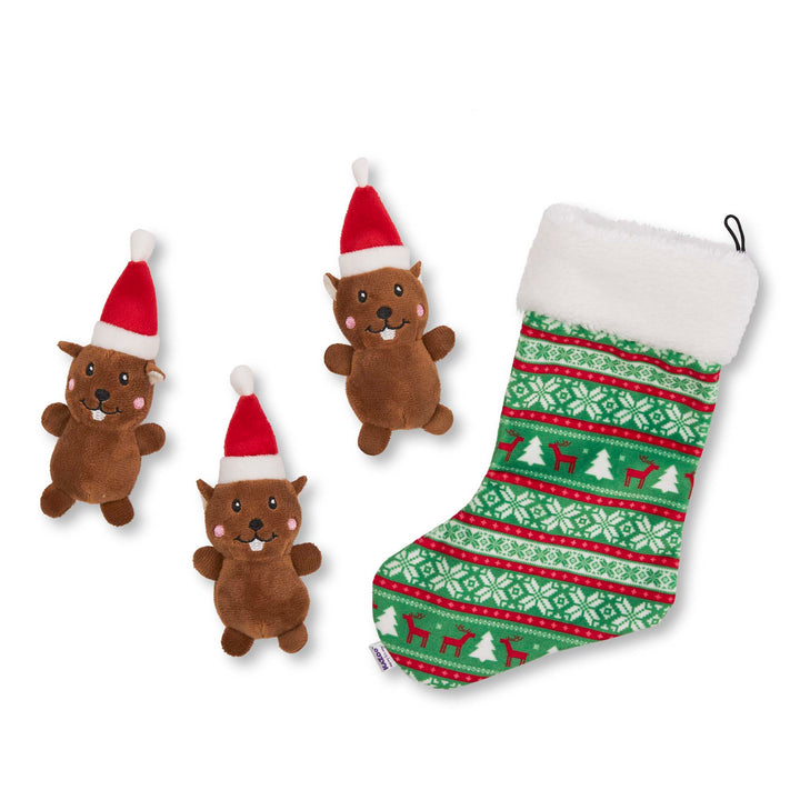 Seasonal Squirrel Stocking Trio