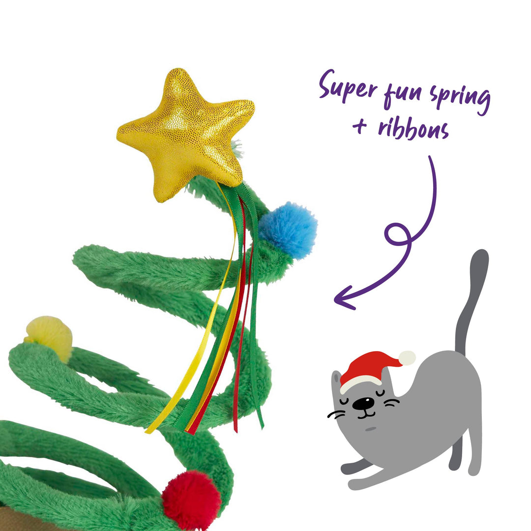 Kitty Christmas Bouncy Spring Tree