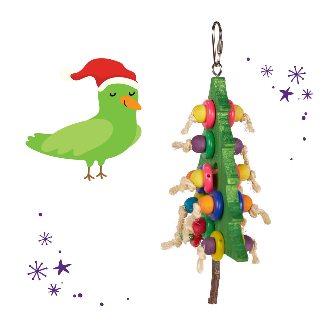 Wooden Christmas Bird Tree