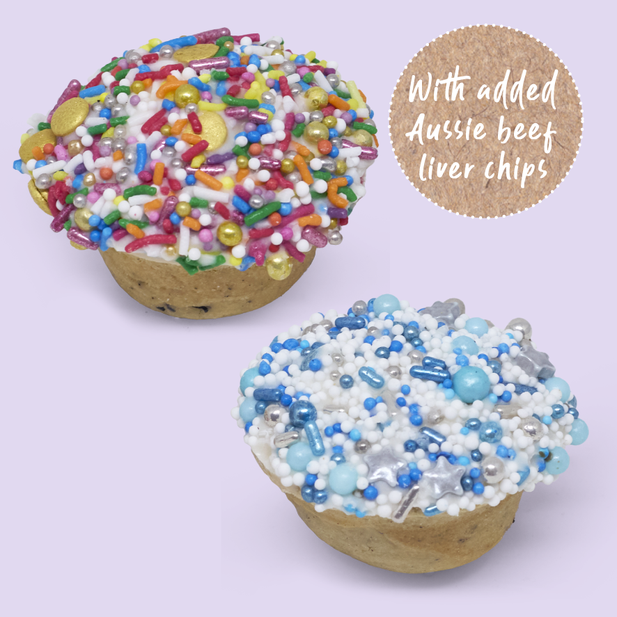 Dog Cupcake Duo - Blue/Multi