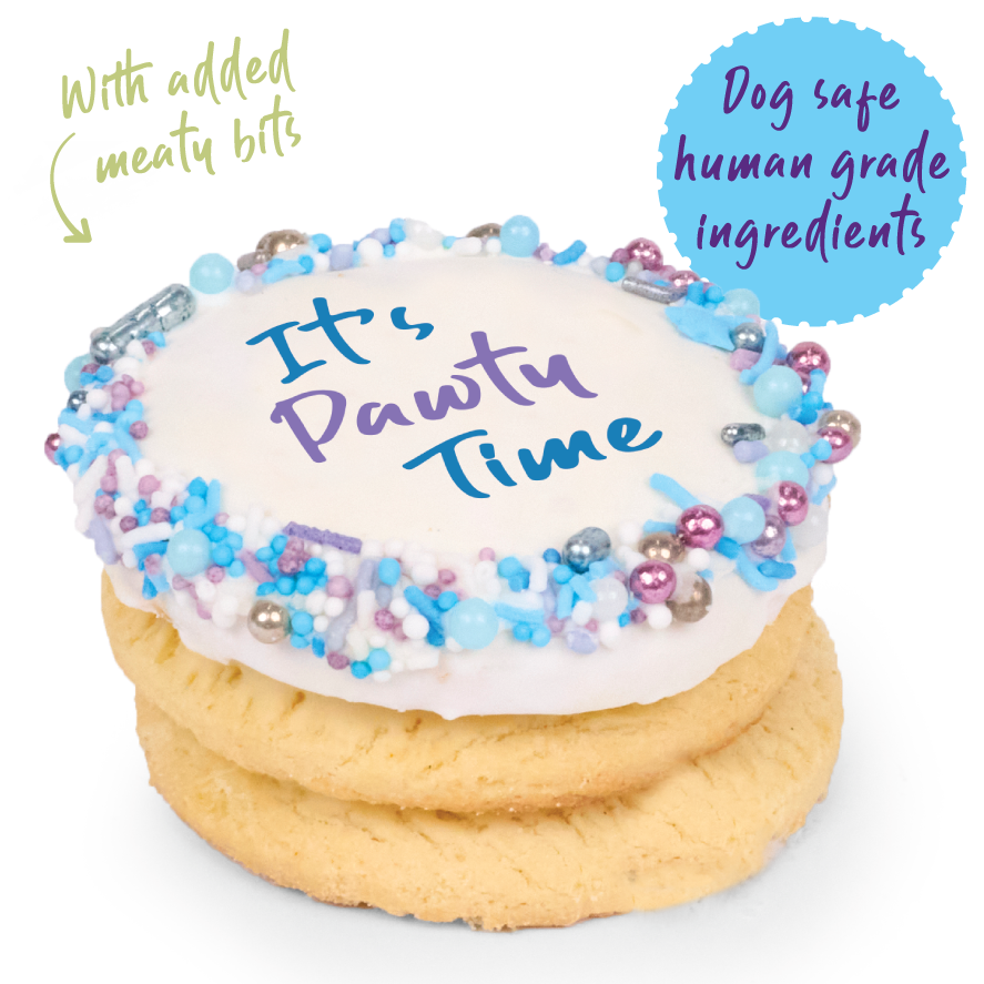 Dog Birthday Cake - Round - Blue