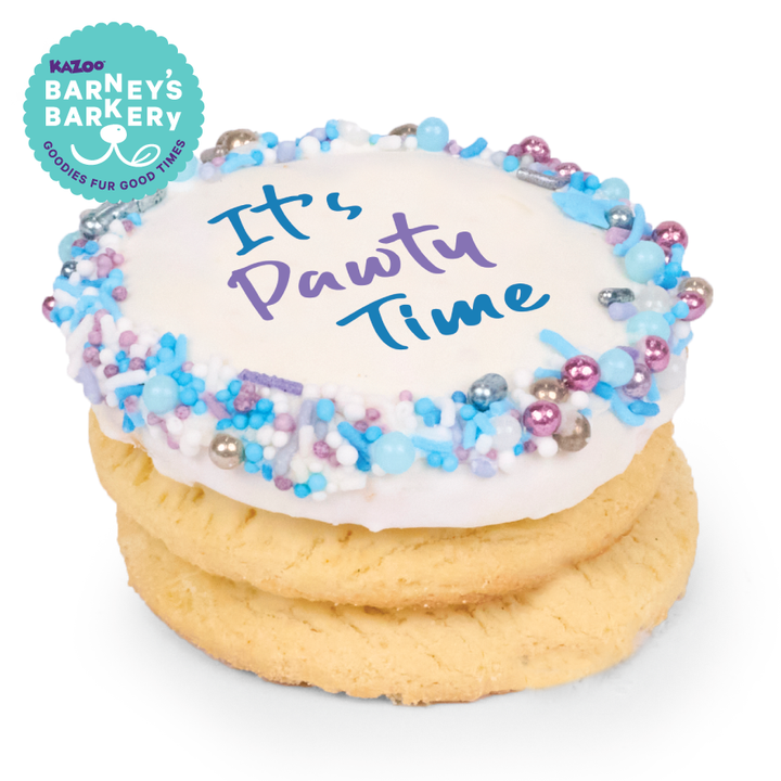 Dog Birthday Cake - Round - Blue