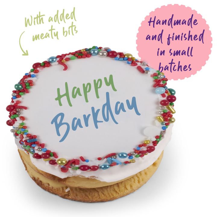 Dog Birthday Cake - Round - Red