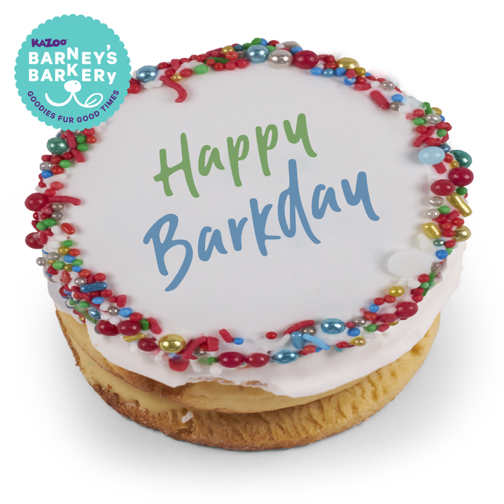 Dog Birthday Cake - Round - Red