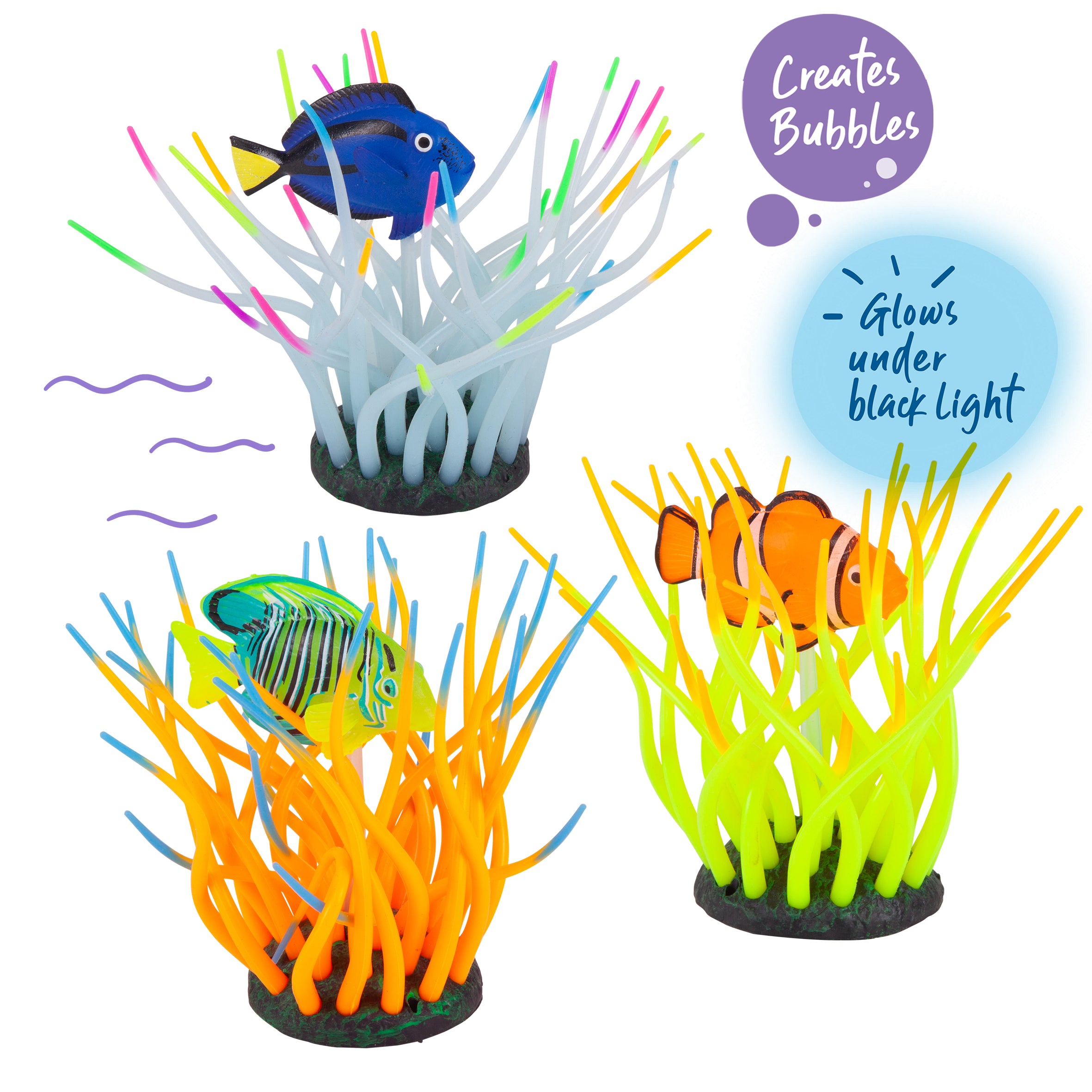 Bubbling Sea Anemone With Fish Tank Ornament – Kazoo Pet Co